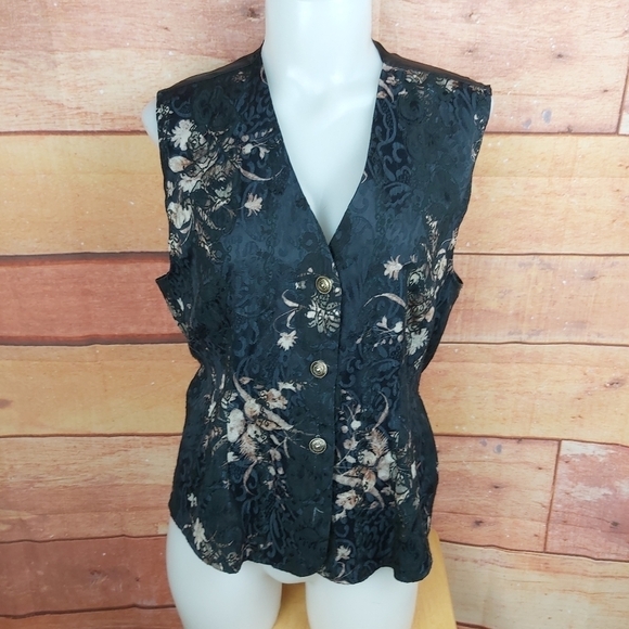 SLEEVELESS Tapestry embroidered vintage vest made in Canada - Picture 1 of 7